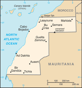 map Batı Sahra